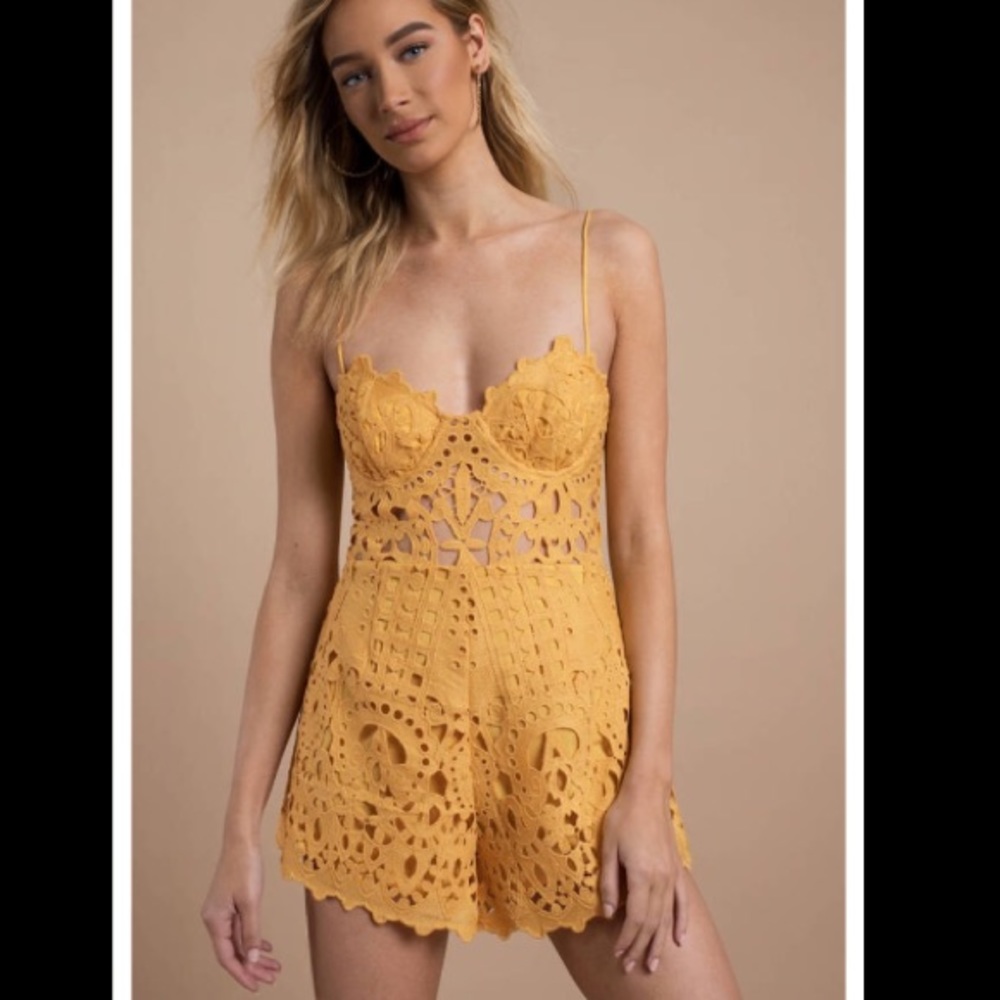 Brand new  cute Tobi mustard colored romper!